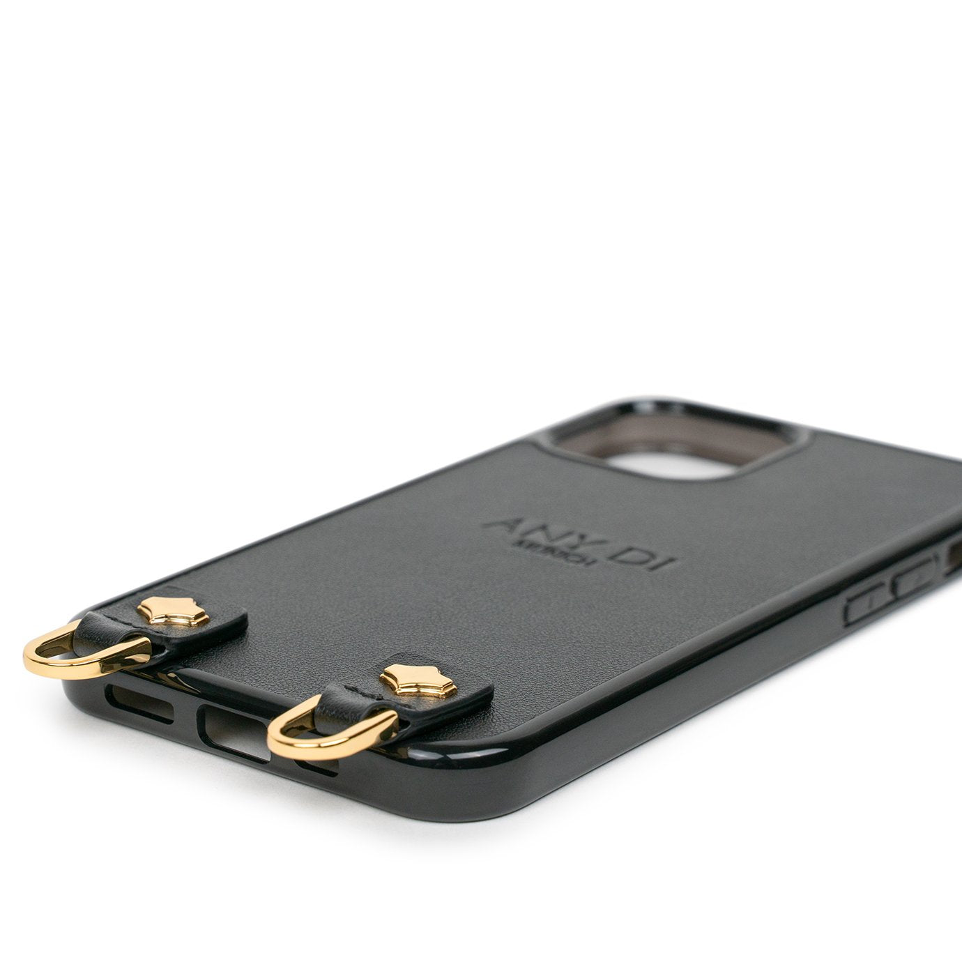 Black Leather Phone Case | Cell Lanyard Phone Case Luxury