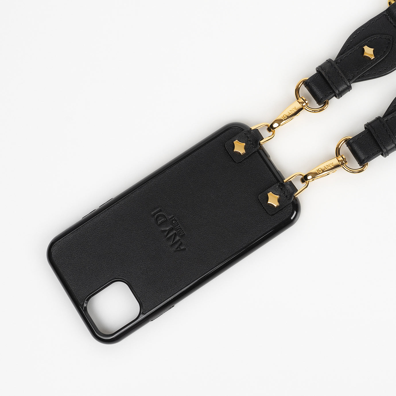 | Cell Lanyard Case Phone Case Black Phone Luxury Leather