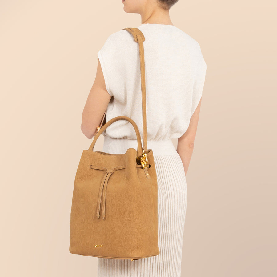 ANY DI Bucket Bag Light Brown Designer Handbag