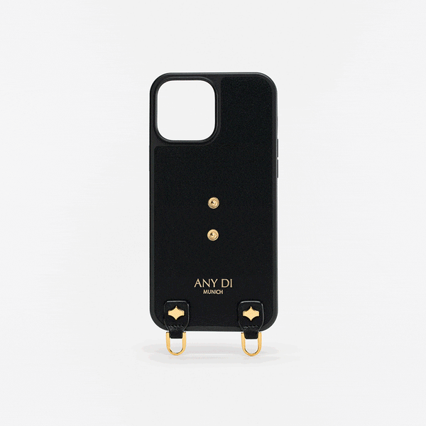 ANDERLOS Designer Classic Black Small Crossbody Phone Case